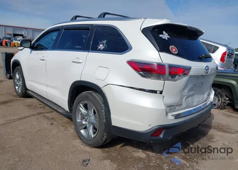 2015 Toyota Highlander Limited V6 z USA, uszkodzony, nr VIN 5TDDKRFH3FS136500